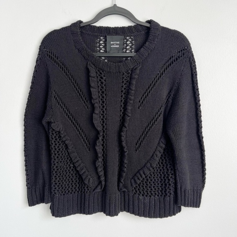 Smythe X Augden Size S • Black Loose Knit Pullover Sweater.